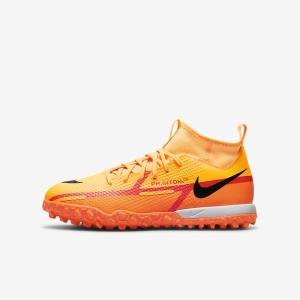 Nike Jr. Phantom GT2 Academy Dynamic Fit TF Older Turf Kids' Football Shoes Orange / Light Red / Black | NK618IDH