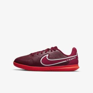 Nike Jr. Tiempo Legend 9 Club IC Older Indoor-Court Kids' Football Shoes Red / Light Red | NK457JAC