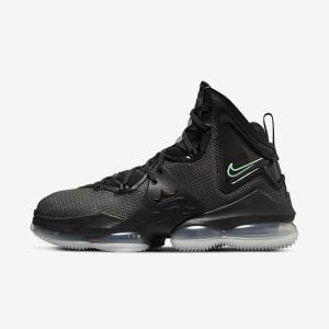 Nike LeBron 19 Men's Basketball Shoes Black / Dark Grey / Green | NK152AWO