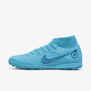 Nike Mercurial Superfly 8 Club TF Turf Men's Football Shoes Blue / Orange | NK301QIF