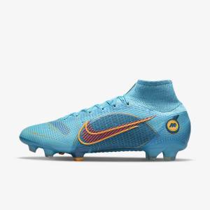 Nike Mercurial Superfly 8 Elite FG Firm-Grounds Women's Football Shoes Blue / Orange | NK271LCM