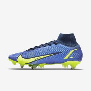 Nike Mercurial Superfly 8 Elite SG-Pro AC Soft-Ground Men's Football Shoes Blue | NK691LEX