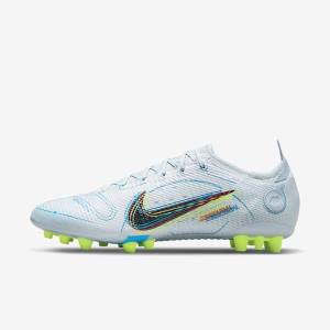 Nike Mercurial Vapor 14 Elite AG Artificial-Grounds Men's Football Shoes Grey / Light Blue / Orange / Blue | NK675JIC