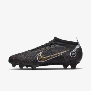 Nike Mercurial Vapor 14 Pro FG Firm-Ground Men's Football Shoes Black / Metal Silver / Grey / Metal Gold | NK154NOZ