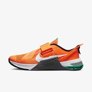 Nike Metcon 7 FlyEase Men's Training Shoes Orange / Dark Grey / Turquoise / White | NK582LMY