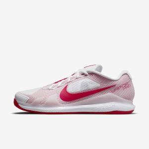 Nike NikeCourt Air Zoom Vapor Pro Clay Court Men's Tennis Shoes White / Red | NK763PCS