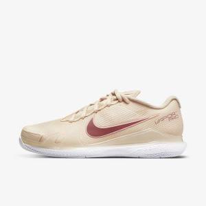 Nike NikeCourt Air Zoom Vapor Pro Hard-Court Women's Tennis Shoes White / Coral / Red | NK139WQP