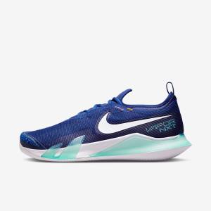 Nike NikeCourt React Vapor NXT Clay Court Men's Tennis Shoes Royal Blue / Turquoise / Orange / White | NK240CUW