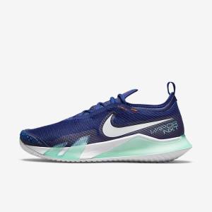 Nike NikeCourt React Vapor NXT Hard-Court Men's Tennis Shoes Royal Blue / Turquoise / Orange / White | NK420DRI