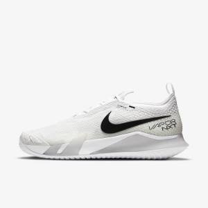 Nike NikeCourt React Vapor NXT Hard-Court Men's Tennis Shoes White / Grey / Black | NK489NTW