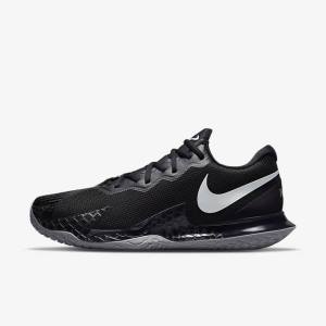 Nike NikeCourt Zoom Vapor Cage 4 Rafa Hard Court Men's Tennis Shoes Black / Metal Silver | NK307IKB