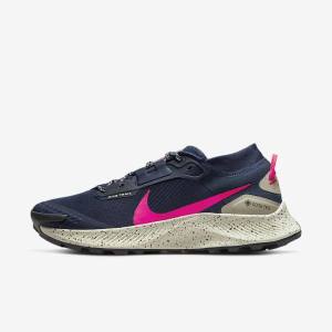 Nike Pegasus Trail 3 GORE-TEX Waterproof Trail Men's Running Shoes Obsidian / Olive / Red | NK348OQD