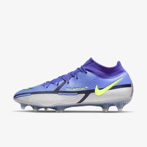 Nike Phantom GT2 Dynamic Fit Elite FG Firm-Ground Women's Football Shoes Blue / Grey | NK023UNA