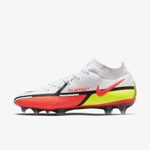 Nike Phantom GT2 Dynamic Fit Elite FG Firm-Ground Men's Football Shoes White / Light Red | NK042IKE