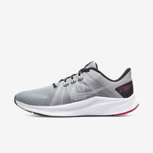 Nike Quest 4 Road Men's Running Shoes Light Grey / Black / Red / White | NK632TZW