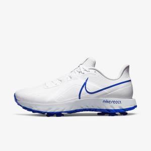 Nike React Infinity Pro Men's Golf Shoes White / Platinum / Blue | NK308NRH