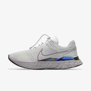 Nike React Infinity Run 3 By You Custom Road Men's Running Shoes Grey / Platinum / Grey | NK570XOV