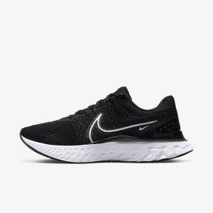 Nike React Infinity Run Flyknit 3 Road Men's Running Shoes Black / White | NK056HVL