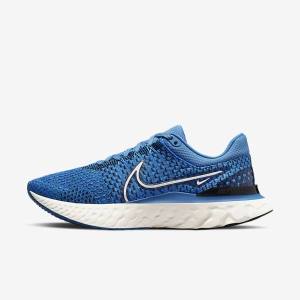 Nike React Infinity Run Flyknit 3 Road Men's Running Shoes Blue / Black | NK103YXC