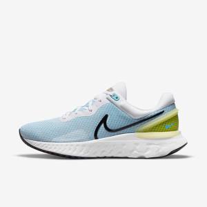 Nike React Miler 3 Road Men's Running Shoes White / Blue / Black | NK352BPR