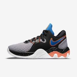 Nike Renew Elevate 2 Men's Basketball Shoes Black / White / Orange / Light Blue | NK970JKW