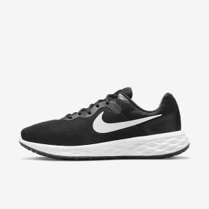 Nike Revolution 6 (Extra Wide) Men's Running Shoes Black / Grey / White | NK635ZTY