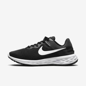 Nike Revolution 6 FlyEase Next Nature Easy On-Off Road Women's Running Shoes Black / Dark Grey / White | NK124ZKQ