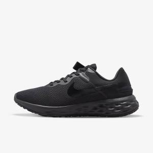 Nike Revolution 6 FlyEase Next Nature Easy On-Off Road Men's Running Shoes Black / Dark Grey | NK318AMR