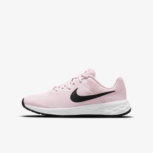 Nike Revolution 6 Older Road Kids' Running Shoes Pink / Black | NK027CBF