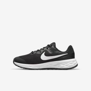 Nike Revolution 6 Older Road Kids' Running Shoes Black / Dark Grey / White | NK296YXB