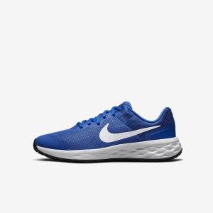 Nike Revolution 6 Older Road Kids' Running Shoes Royal / Black / White | NK540VMZ