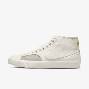 Nike SB BLZR Court Mid Premium Men's Skate Shoes White | NK051CEB