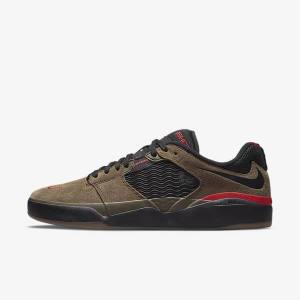 Nike SB Ishod Wair Men's Skate Shoes Light Olive / Light Olive / Red / Black | NK137UAJ