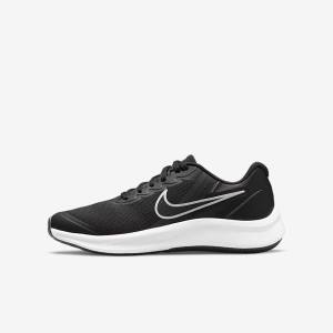 Nike Star Runner 3 Older Road Kids' Running Shoes Black / Dark Grey | NK179LAW