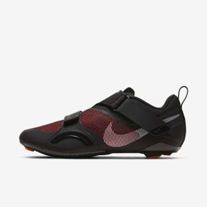 Nike SuperRep Cycle Indoor Cycling Men's Training Shoes Black / Red / Metal Silver | NK214WAL