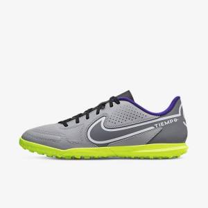 Nike Tiempo Legend 9 Club TF Turf Men's Football Shoes Light Grey / White | NK412FTX