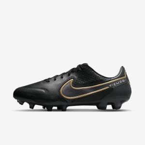 Nike Tiempo Legend 9 Pro FG Firm-Ground Women's Football Shoes Black / Dark Grey / Metal Gold / Metal Dark Grey | NK236QXS