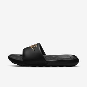 Nike Victori One Men's Slides Black / Metal Gold | NK275PAL