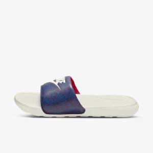 Nike Victori One Printed Men's Slides Blue / Dark Blue / Red | NK806AHL