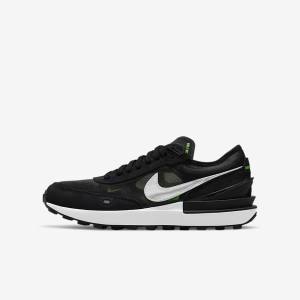 Nike Waffle One Older Kids' Sneakers Dark Grey / Black / Green | NK036TVB