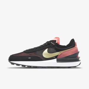 Nike Waffle One Women's Sneakers Black / Red / Light Green | NK265DGS