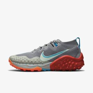 Nike Wildhorse 7 Trail Men's Running Shoes Grey / Olive / Blue / Mint | NK381OSQ