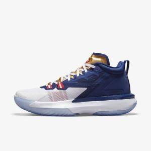 Nike Zion 1 Men's Basketball Shoes Blue / White / Metal Gold / Red | NK210ZPW