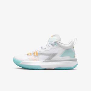 Nike Zion 1 Older Kids' Jordan Shoes White / Orange / Turquoise / Black | NK184VMJ