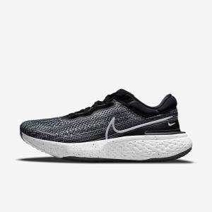 Nike ZoomX Invincible Run Flyknit Road Men's Running Shoes White / Black / White | NK958XMJ