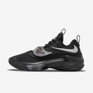 Nike Zoom Freak 3 Men's Basketball Shoes Black / Grey / Pink / Metal Silver | NK675YGL