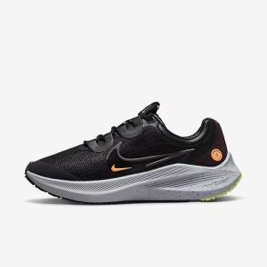 Nike Zoom Winflo 8 Shield Weatherised Road Women's Running Shoes Black / Orange / Purple | NK095EXZ